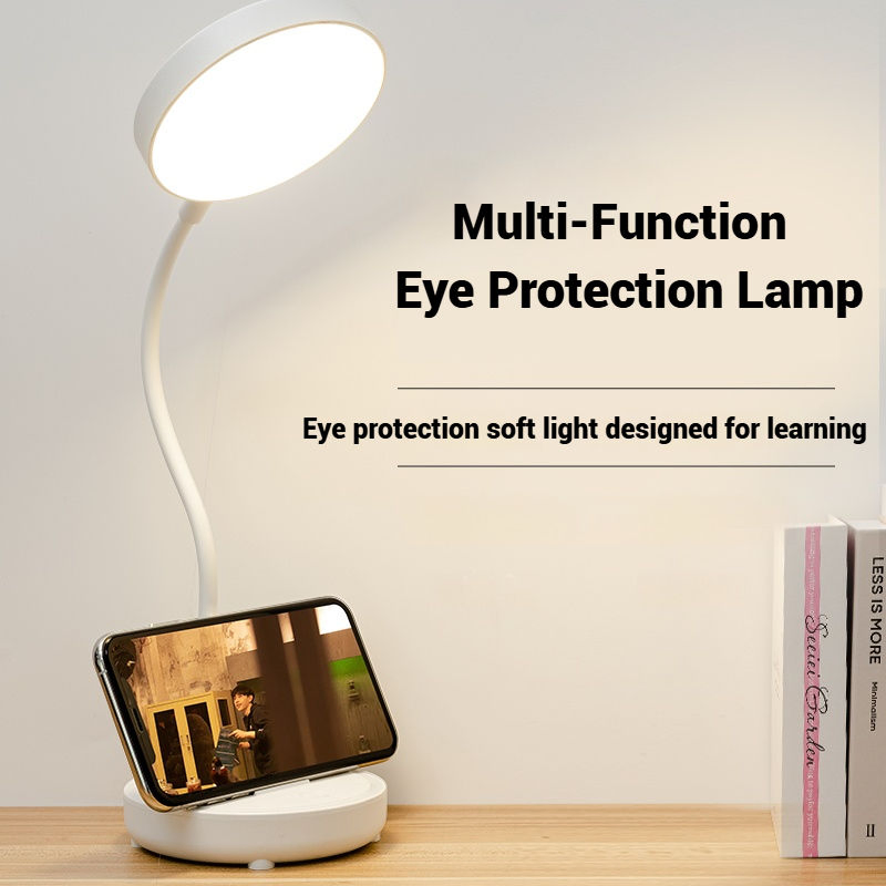 LED Desk Lamp Eye Protection One Color Reading Light USB Plug-in Flexible Hose Table Lamp for Student Study