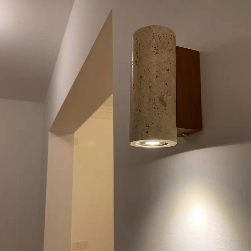 2026 Hot Sale Modern Nordic Wabi Sabi Travertine Natural Stone LED Wall Light Home Decor Staircase Bedrooms Living Room Hotel Bedside Wall Lamp (ZY-BD016)