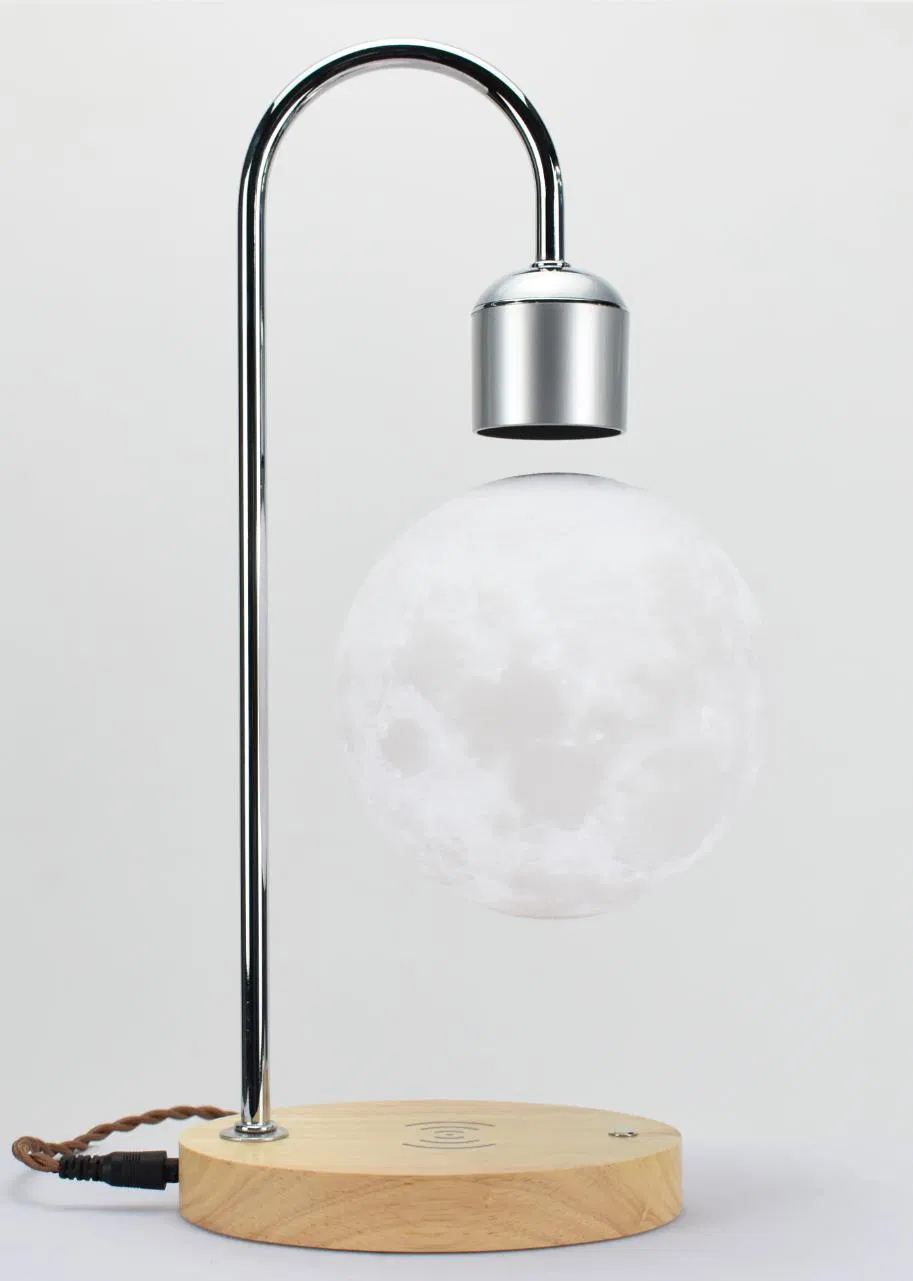 Levitating Moon Lamp with 10W Wireless Phone Charger with Changeable 3 Colors 3D Moon Touch Control Levitation Mood Night Light for Christmas Gift