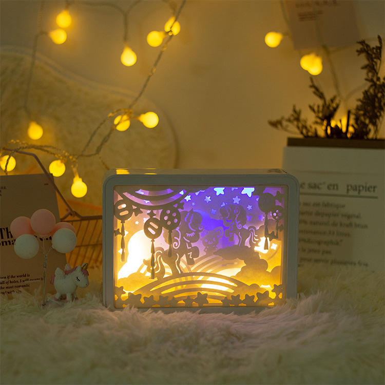 Factory Supply Kid Adults Gifts LED Color Mood Shadow Painting Night Lamp
