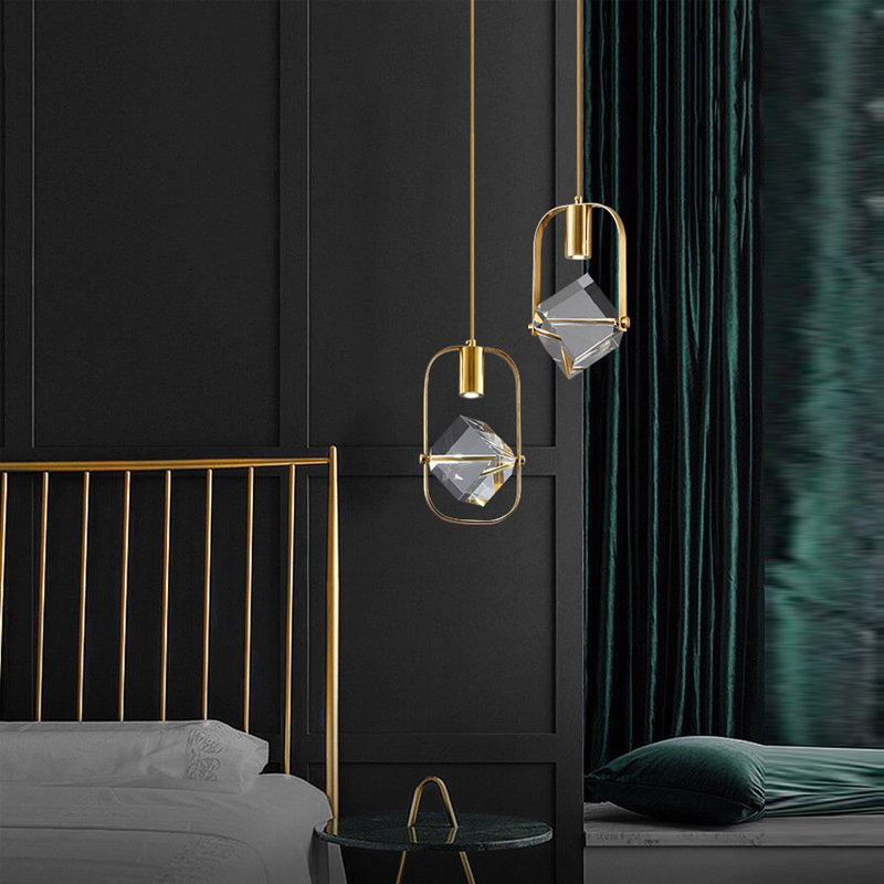 Luxury Bedroom Bedside Mini Chandelier Light Dining Room Single Head Crystal Pendant Lamp (D8044)