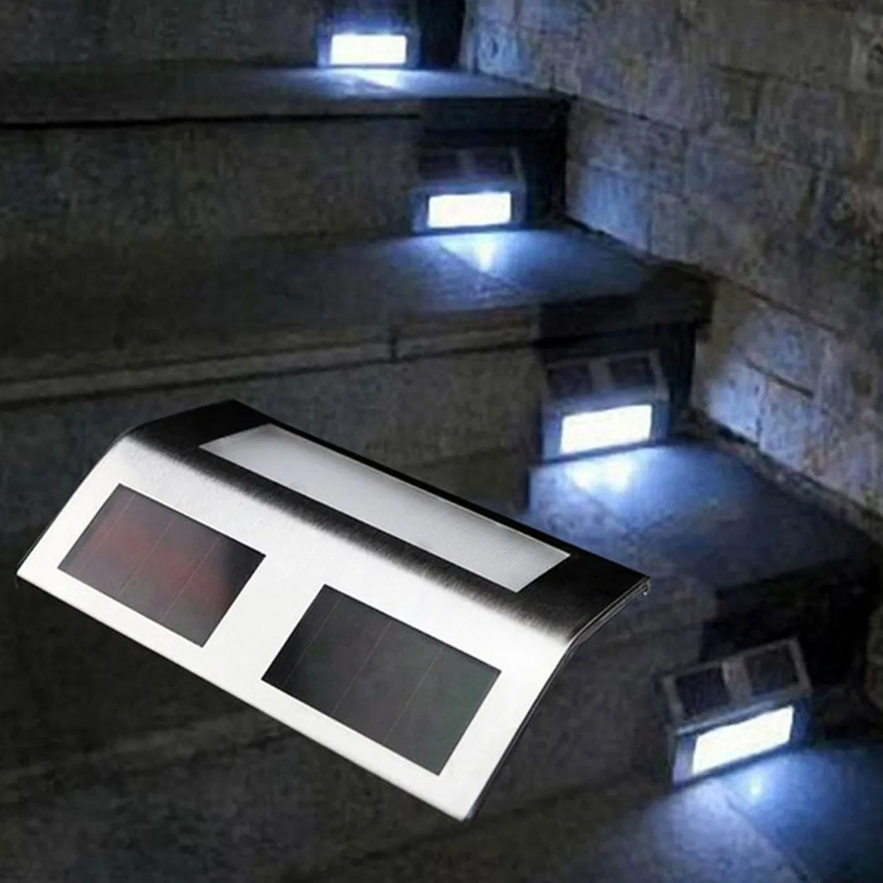 Solar Power Stair Step Fence Lamp