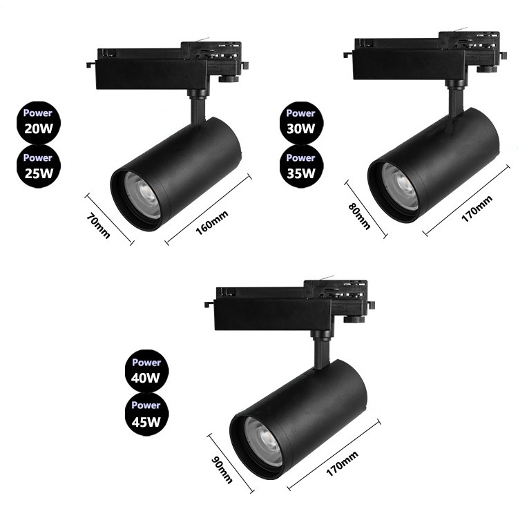 China Supplier 9W 15W Aluminum Black Track Light Spotlight Indoor Lighting