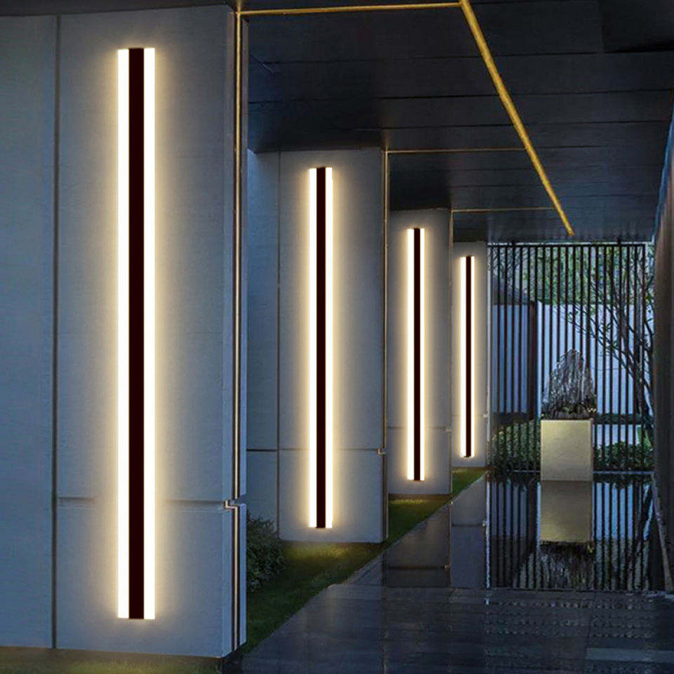 110V-220V Modern LED Outdoor Linear Strip Wall Lamp Sconce Longled Wall Light