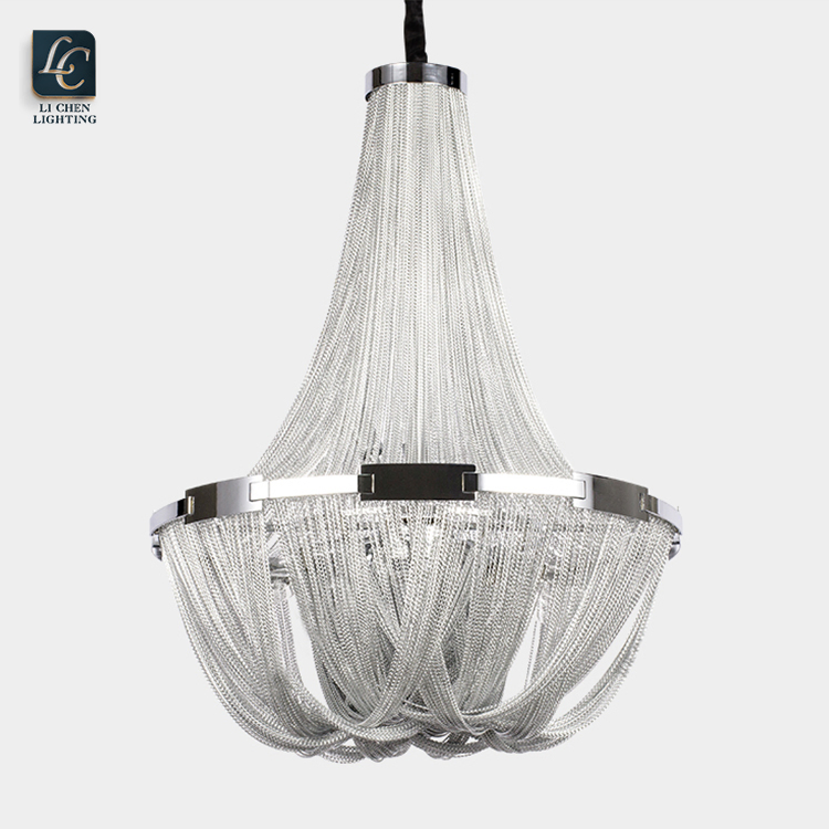 Modern Handmade Aluminum Chain Chandelier Iron Loft Light Pendant Lamp