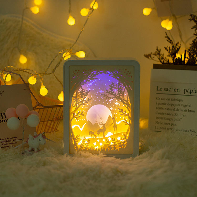 Factory Supply Kid Adults Gifts LED Color Mood Shadow Painting Night Lamp