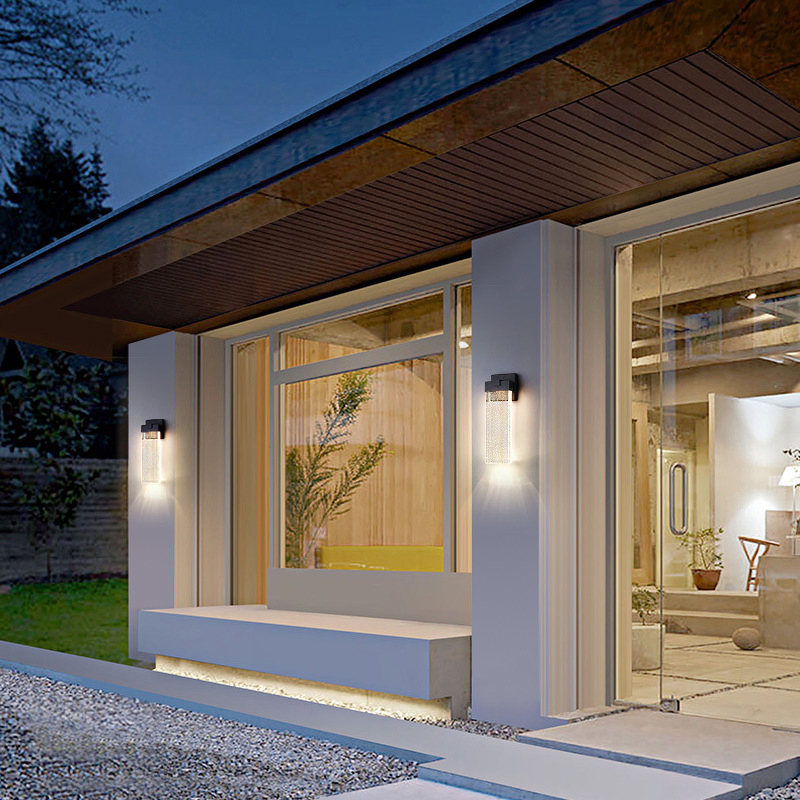 Stylish Outdoor Crystal Induction Wall Lamp for Garden Spaces