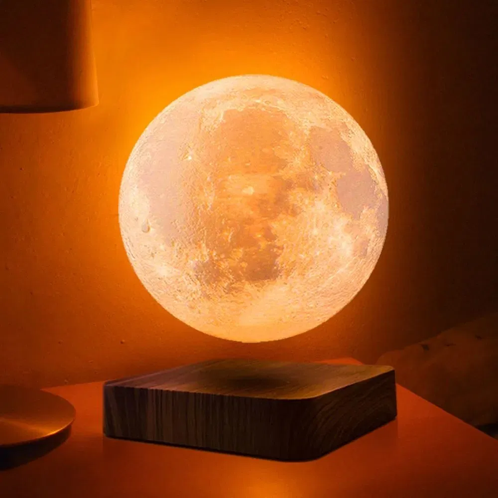 Creative 3D Magnetic Levitation RGB Moon Lamp Rotating LED Night Light for Home Decoration Gift Atmosphere Moon Floating Lamp
