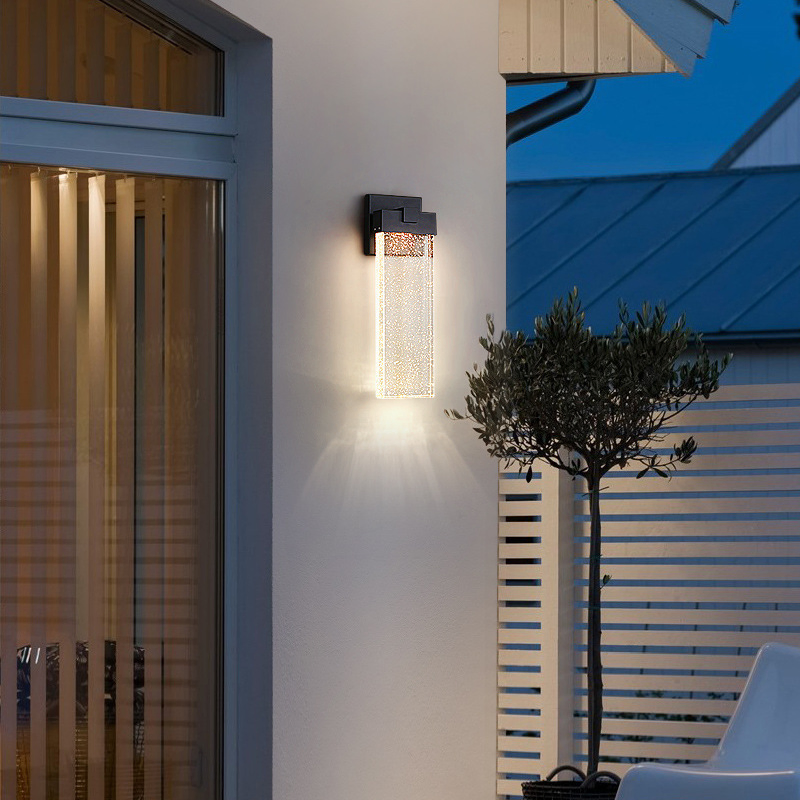 Stylish Outdoor Crystal Induction Wall Lamp for Garden Spaces
