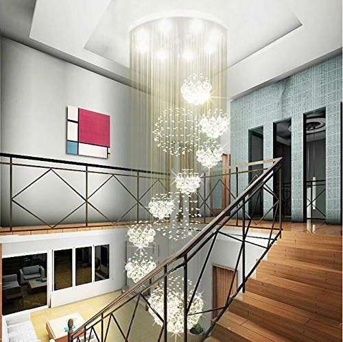Lighting Manufacturing Wedding Chandelier Decoration Round LED Hallway Lights 120V Staircase Spirial Pendant Lamps
