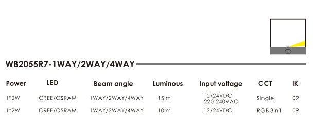 Aluminum Beam Angle Waterproof IP67 LED Outdoor Garden Underground Wall Lights Step Corner Stair Lamp