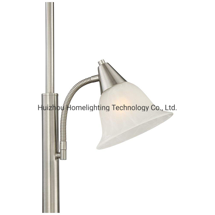 Modern Goose Neck Torchiere Glass Bedside Bedroom Study Designer Floor Lamp with Adjustable Side Lamp