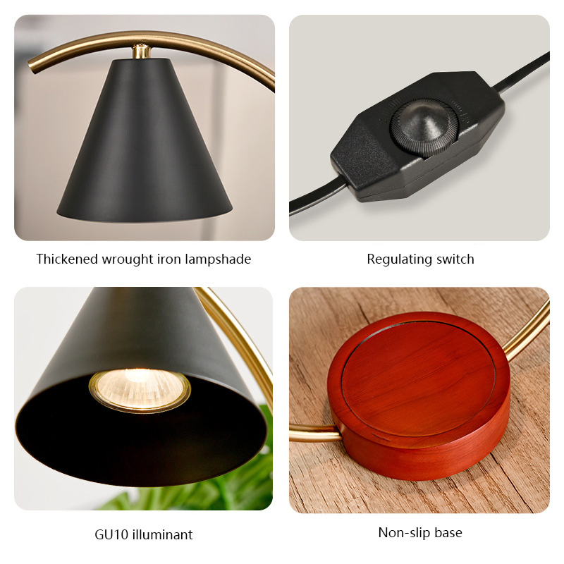 Night Light Personality Creative Melt Wax Lamp Wood Base Candle Warmer Lamp Bedroom Lamp Household