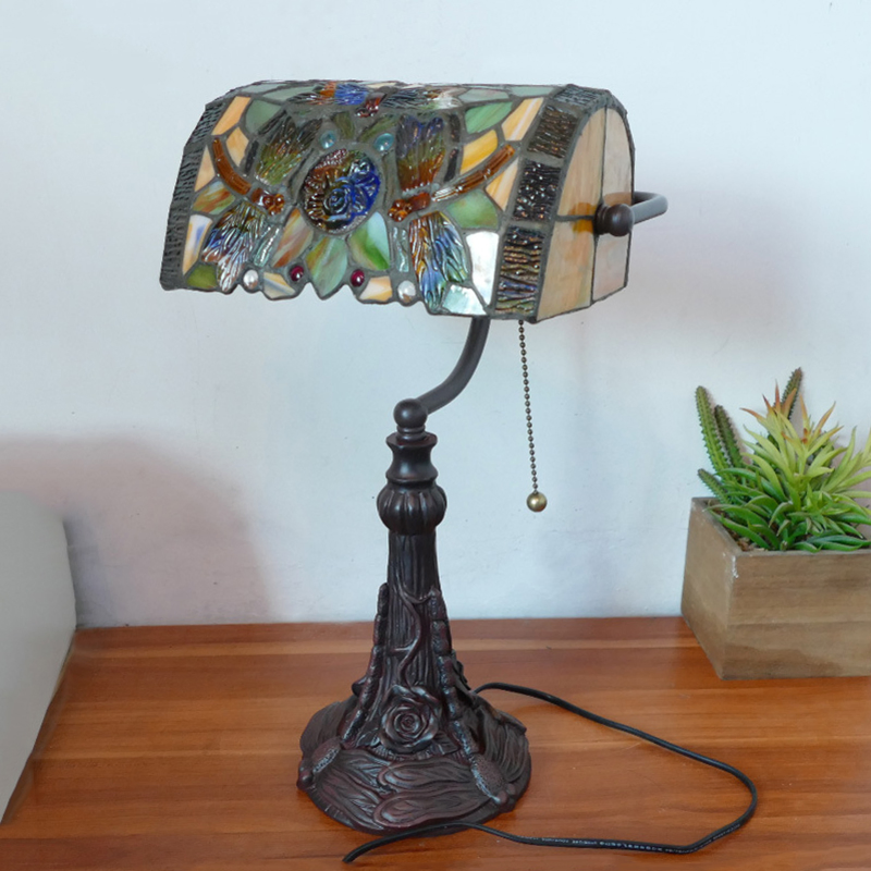 Tiffany Table Lamp American Retro Bank Light E27 Green Table Lamp (WH-TTB-20)