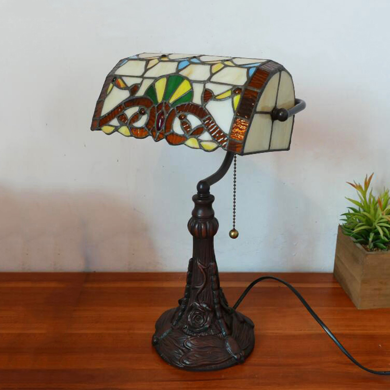 Tiffany Table Lamp American Retro Bank Light E27 Green Table Lamp (WH-TTB-20)