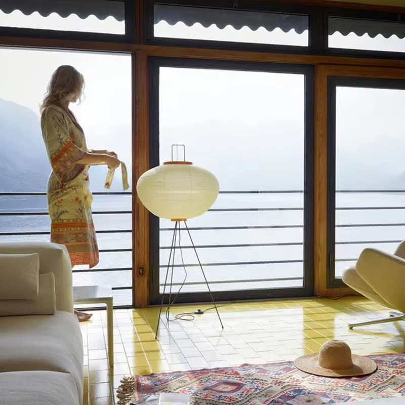 Japanese Noguchi Rice Paper Lamp Nordic Retro Living Room Bedroom Home Decoration Bedside Standing Lamp