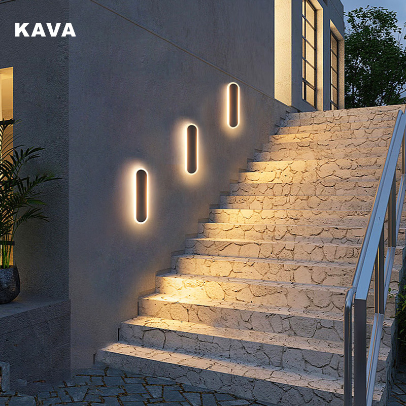 Minimalist Courtyard Black Linear Waterproof Wall Lamp Porch Sconce LED Lights Outdoor