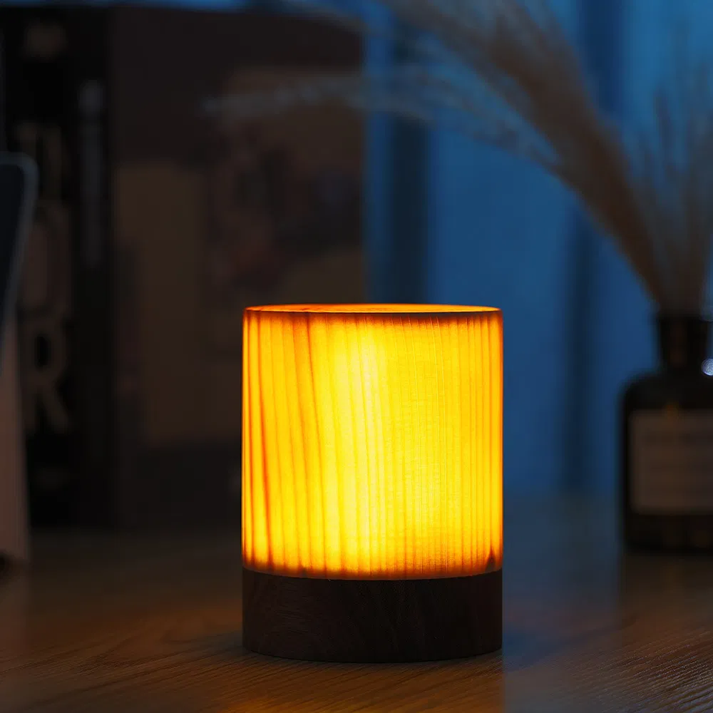 Wood LED Lamp View 2