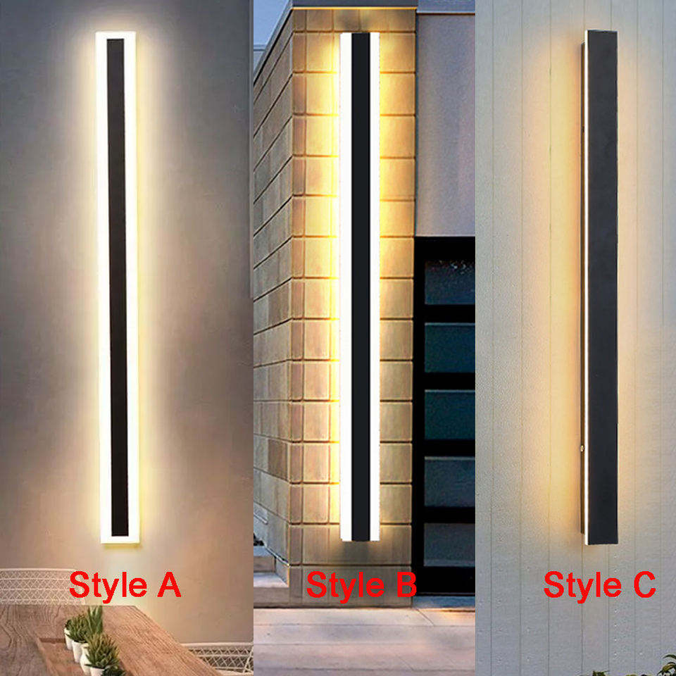 110V-220V Modern LED Outdoor Linear Strip Wall Lamp Sconce Longled Wall Light