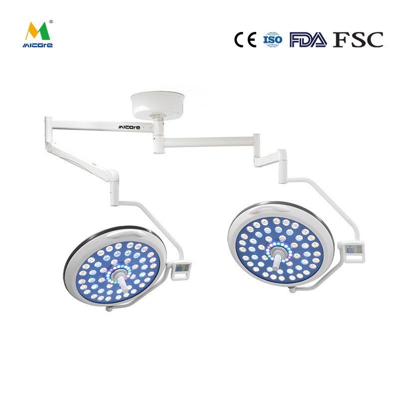 E700/700 LED Surgical Operating Light Ceiling Mounted Double Dome 120000 Lux Shadowless Lamp for Hospital