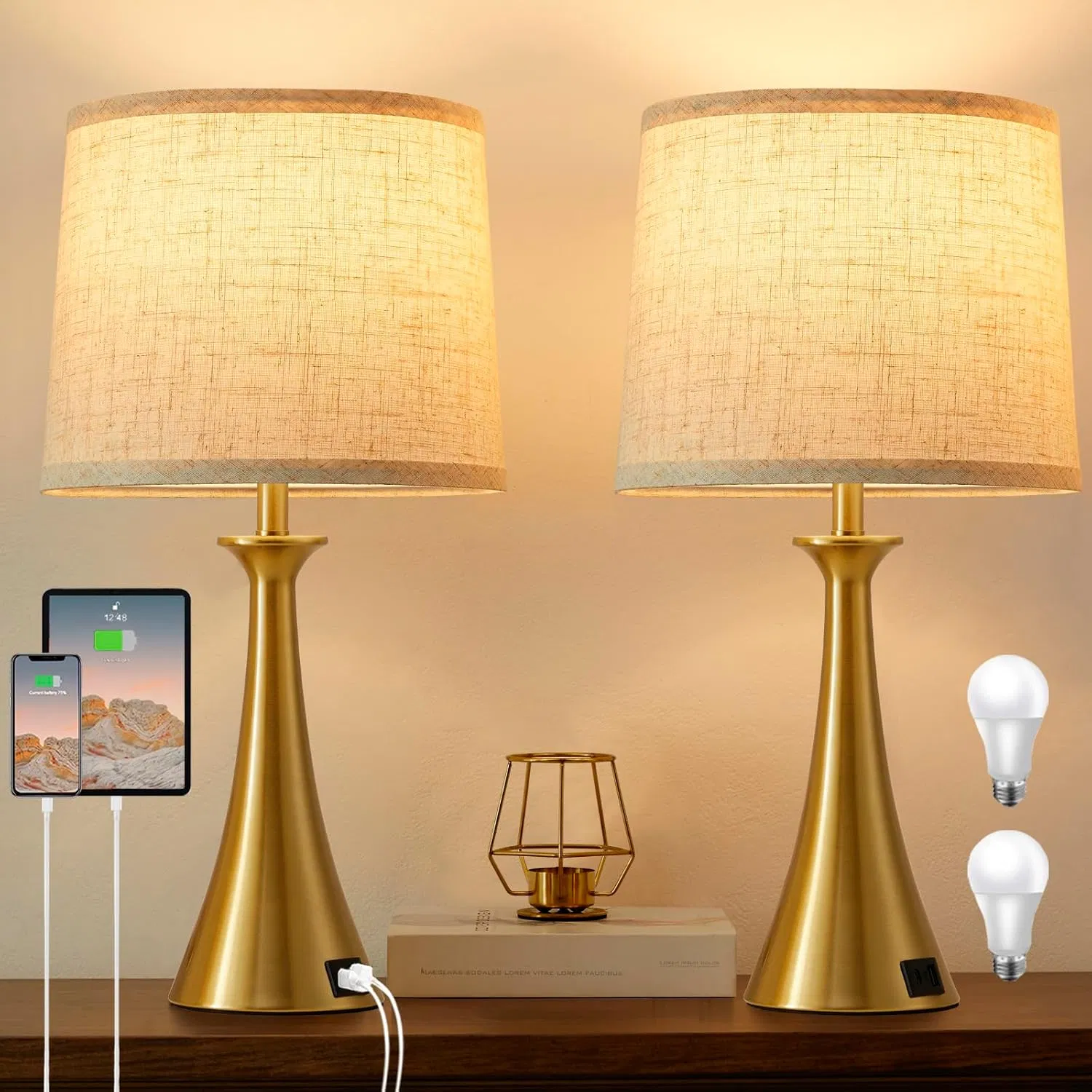 USB Dimmable Bedside Customizable Brand Pull Chain Small Desk Table Lamp