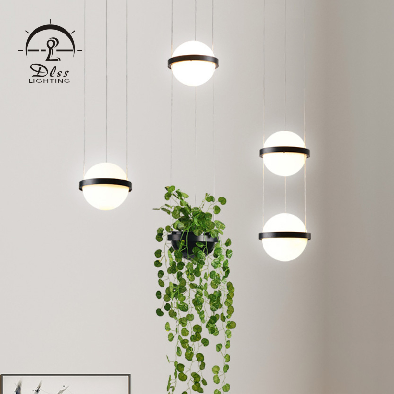 White Opal Glass LED Chandelier Glass Pendant Lamp