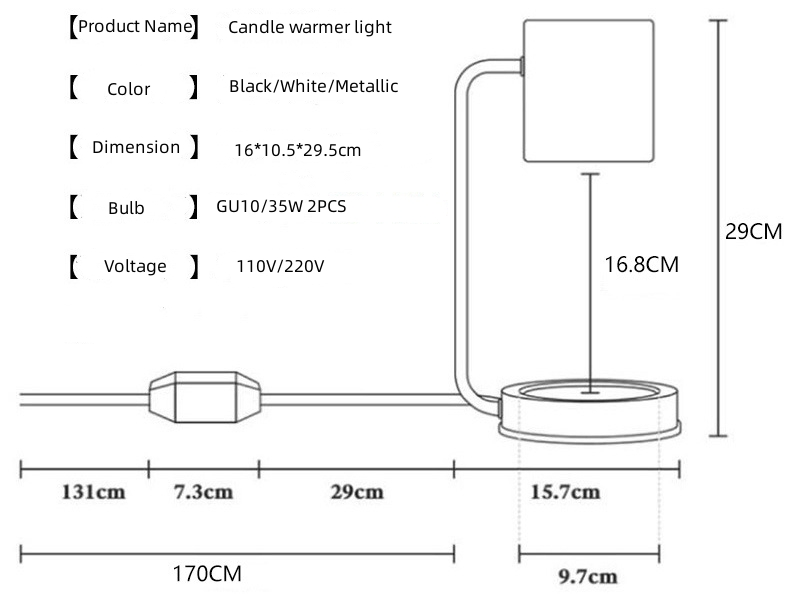 2024 New Style Metal Candle Warmer Light Electric Candle Lamp