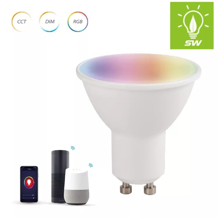 GU10 11W WiFi Smart Intelligent Lamp with RGB Color Change CCT Changing Smart Phone APP Control LED Bulb Light