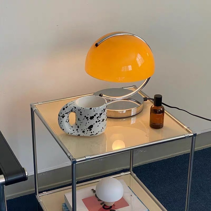 Zy Custom Classic Nordic Vintage Middle-Aged Bauhaus Pudding Side Bedroom Reading LED Glass Table Lamp