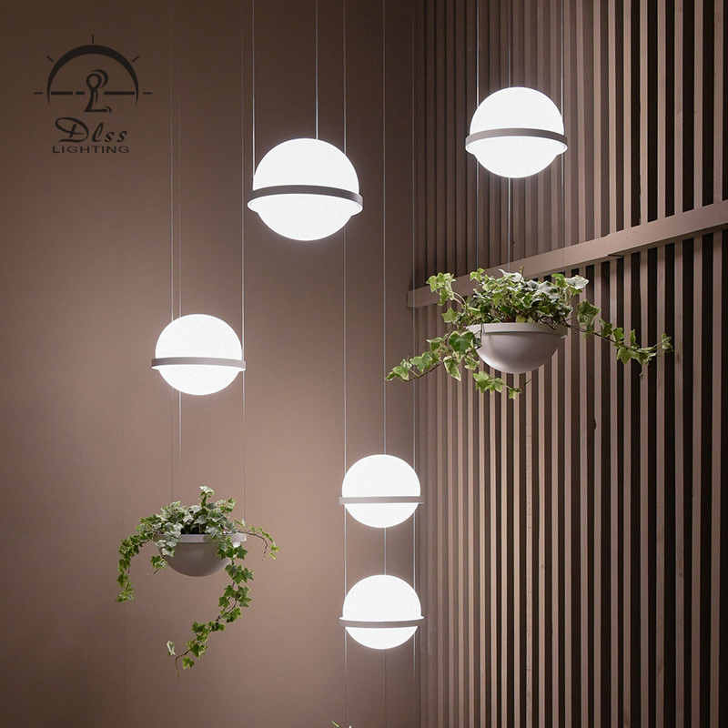 White Opal Glass LED Chandelier Glass Pendant Lamp