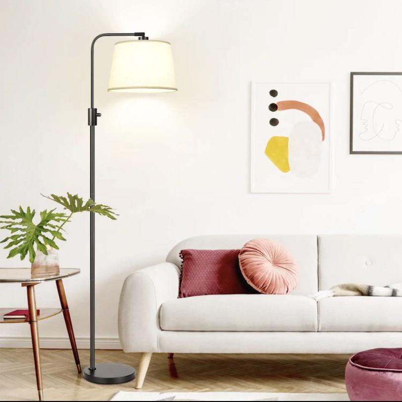 Modern Dimmable Floor Lamp with Arc Design - Sleek Vertical Tall Base for Living Room &amp; Bedroom