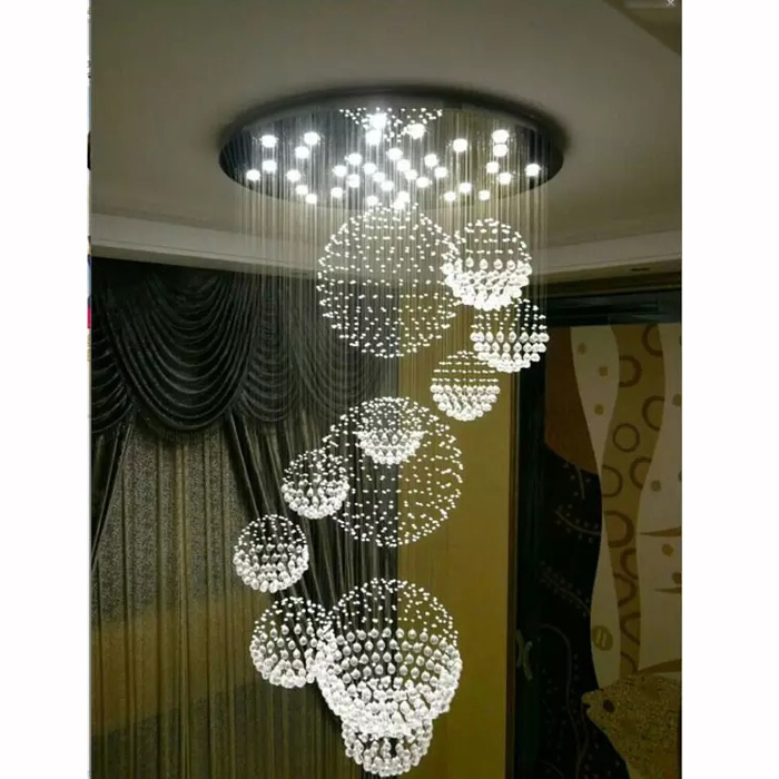 Lighting Manufacturing Wedding Chandelier Decoration Round LED Hallway Lights 120V Staircase Spirial Pendant Lamps