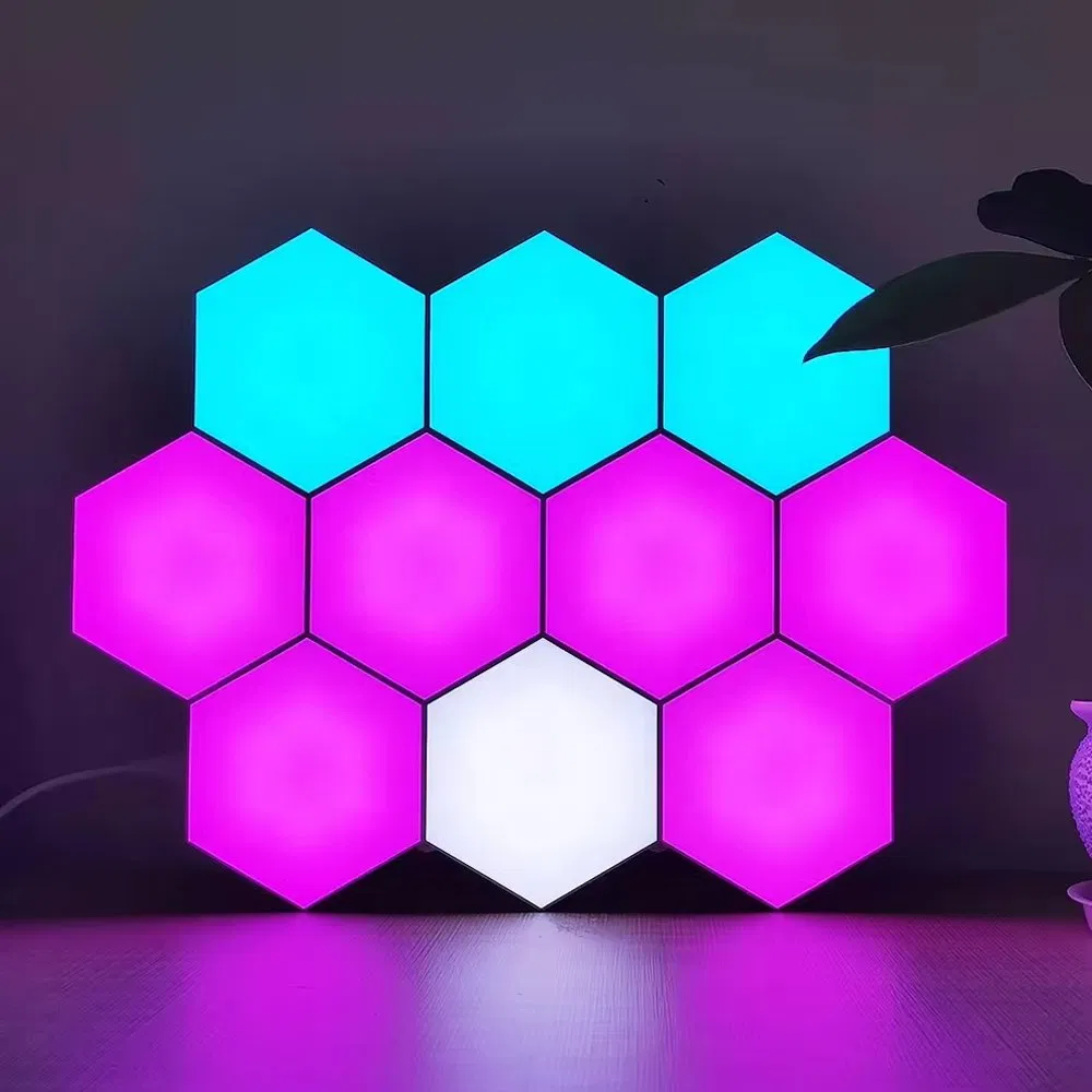 10 PCS Honeycomb Quantum Lamp Smart Sensor DIY Colorful Wall Modular