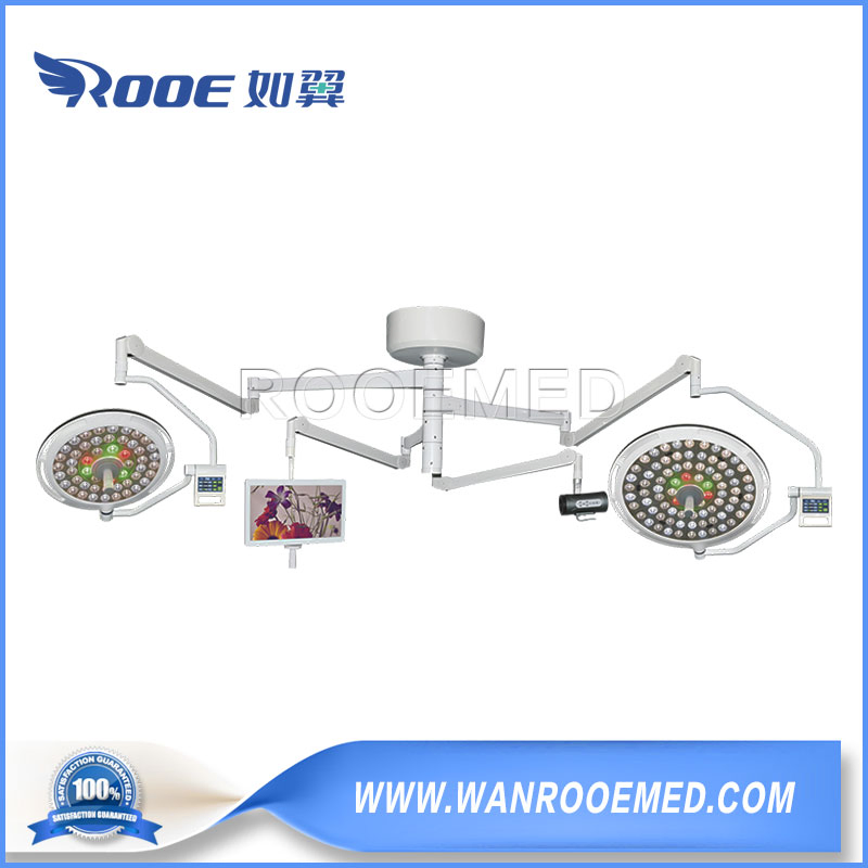 Operating Room Double Head Ceiling Ot LED Surgical Light Shadowless Lamp with Surveillance Camera Function
