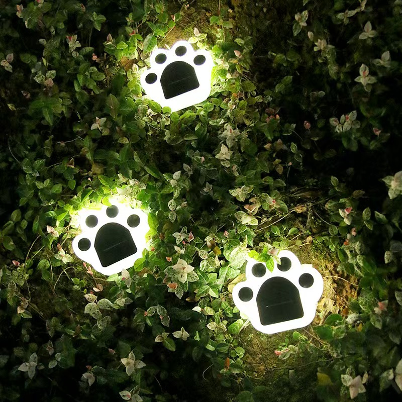 Intelligent Sensing! Footprint Solar Floor Lamp, Step Lightly on The Steps of Colorful Glow