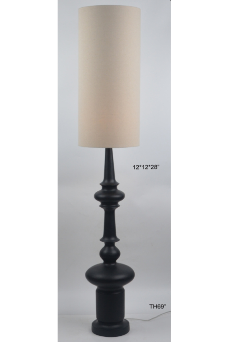 Customized Modern Decorative Brass Home Hotel Bedroom Wood Floor Standing Lamp with Fabric Shade Floor Lamp