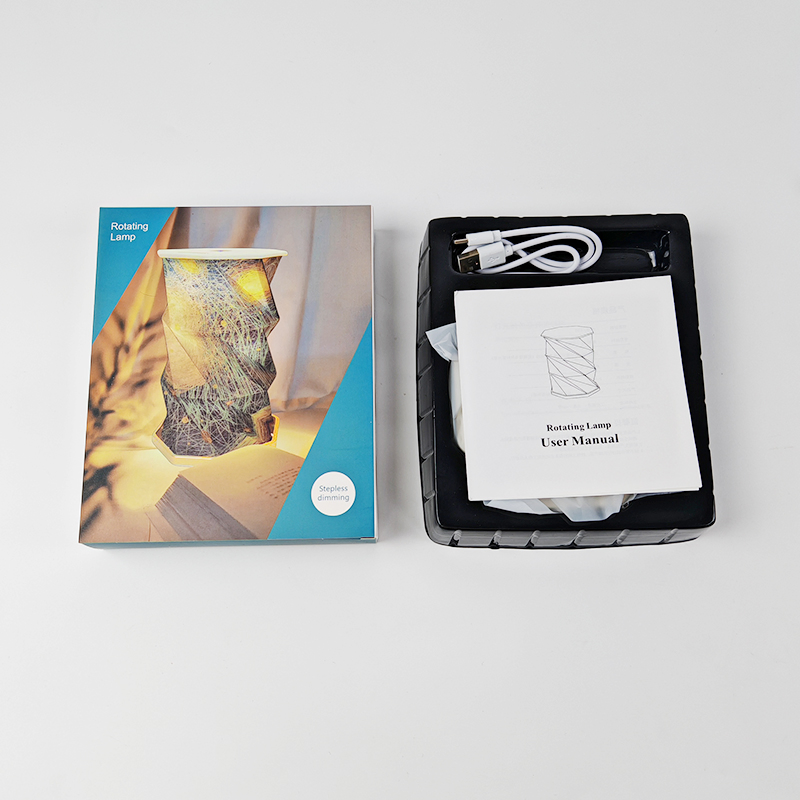 Stepless Dimming Paper Foldable Rotating Lamp Foldable Artistic LED Table Lamp with Dimmable Light for Home Decor &amp; Gift