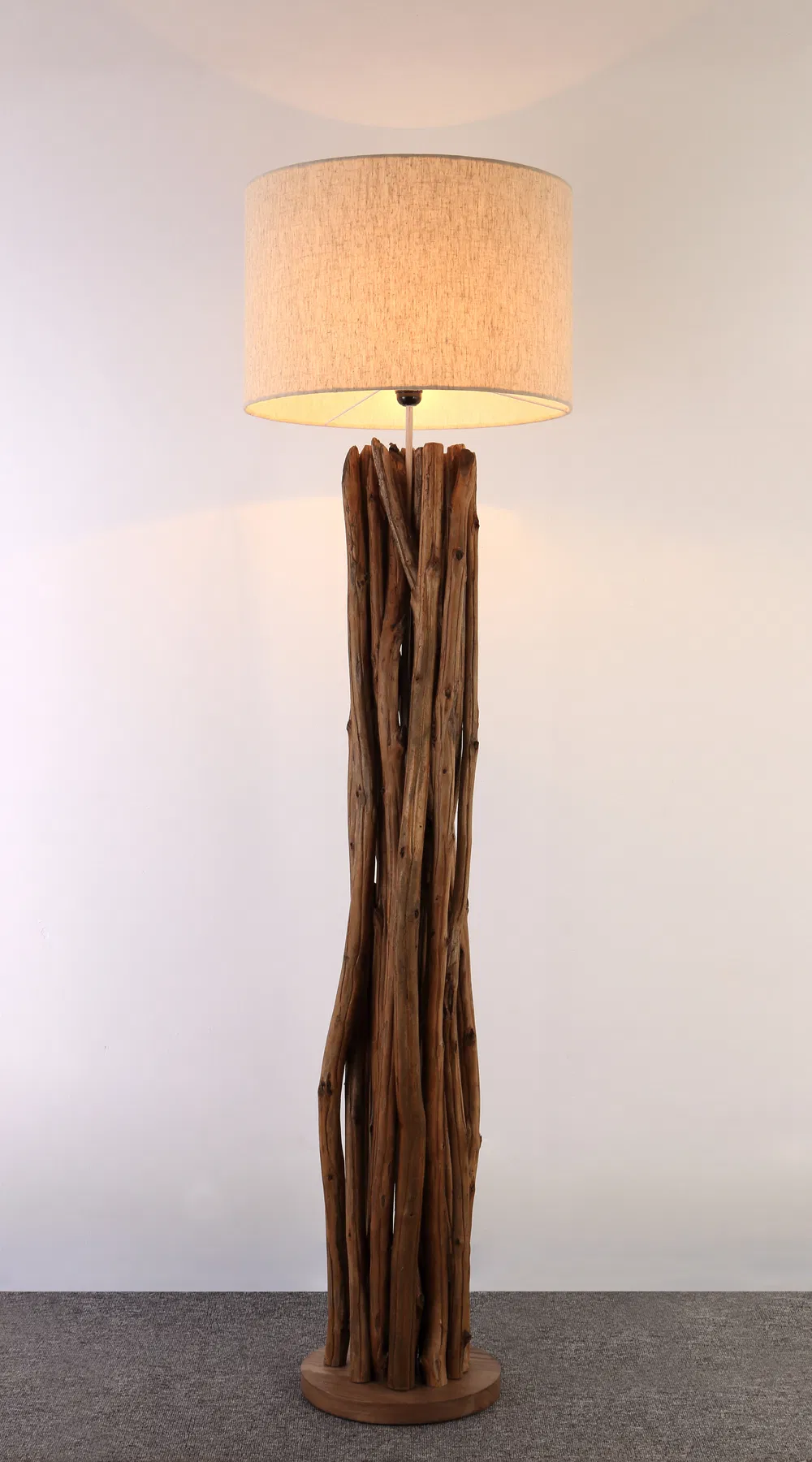 Antique Wood Floor Lamp View 1