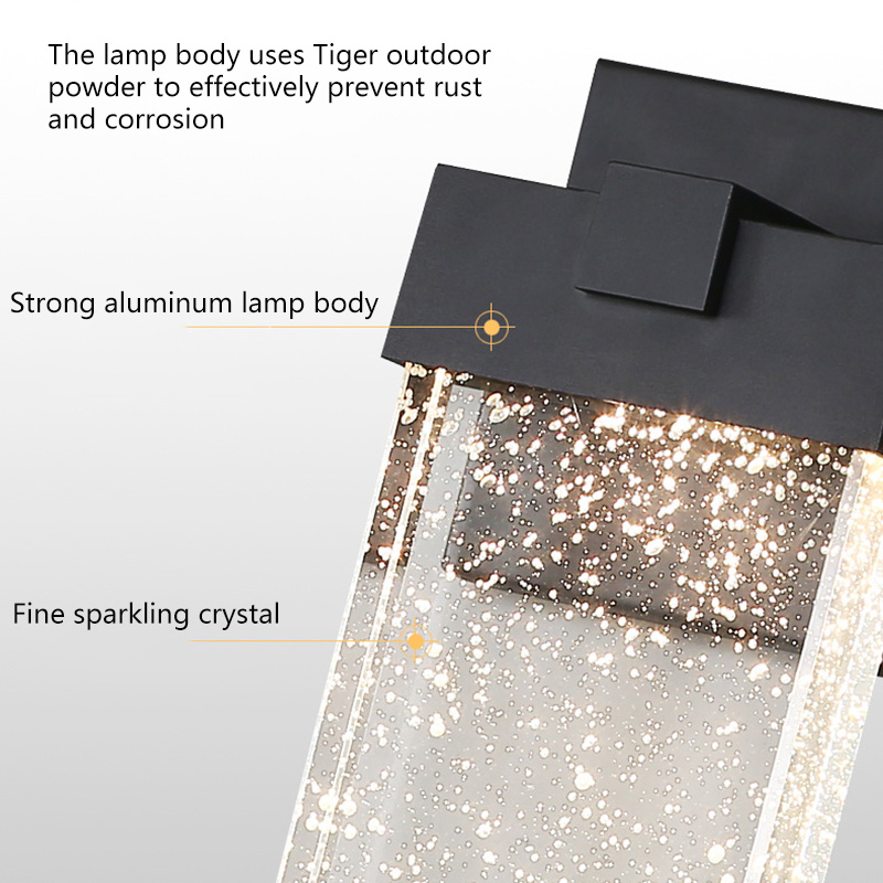 Stylish Outdoor Crystal Induction Wall Lamp for Garden Spaces