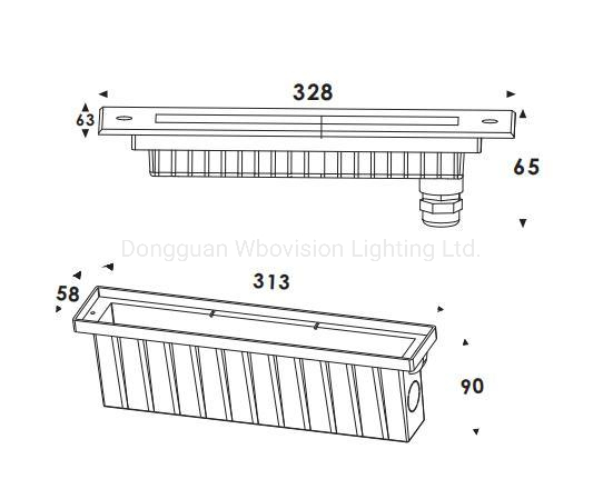 IP65 Outdoor Light 12W Linear Wall Recessed LED Floorwasher Lamp