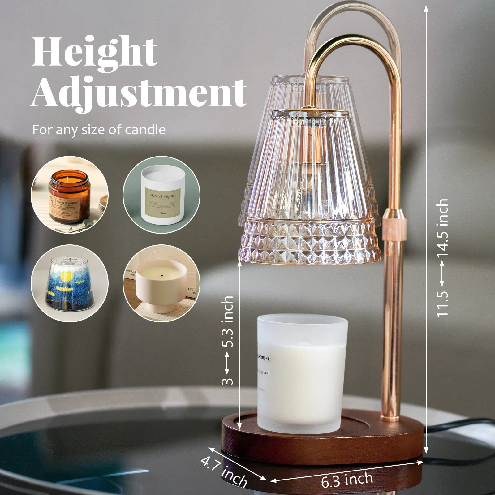 Scented Candle Warmer Desk Lamp Aromatherapy Candle Lamp for Bedroom