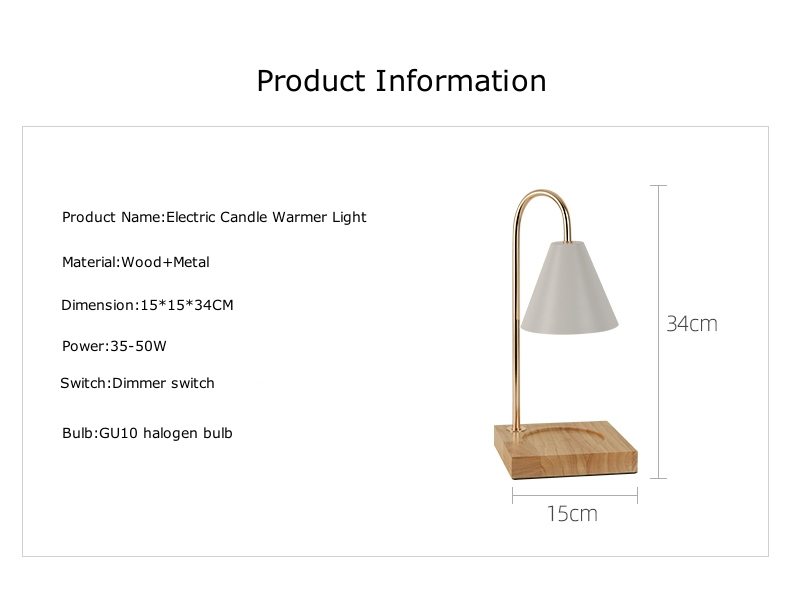 Fashion Electric Metal Umbrella-Like Wax Warmer Gold Candle Lamp