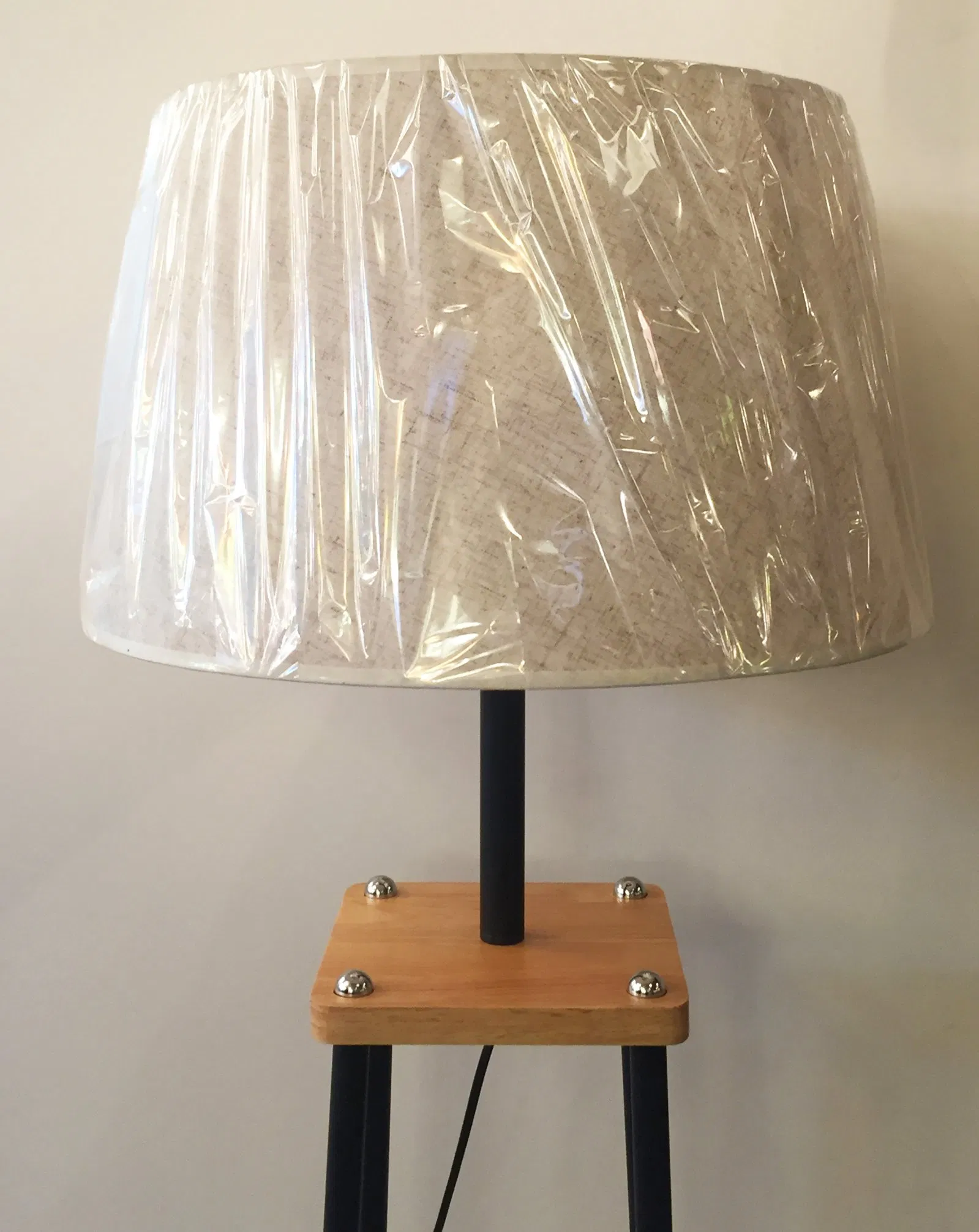 Vintage Wooden Study Floor Lamp with 3 Display Shelves