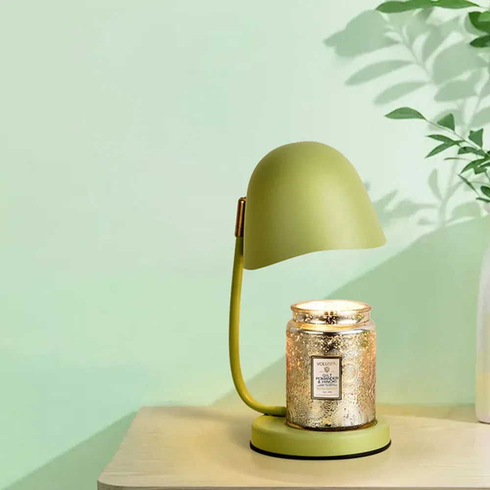 Elegant Dimmable Iron Table Lamp with Timer and Candle Warmer