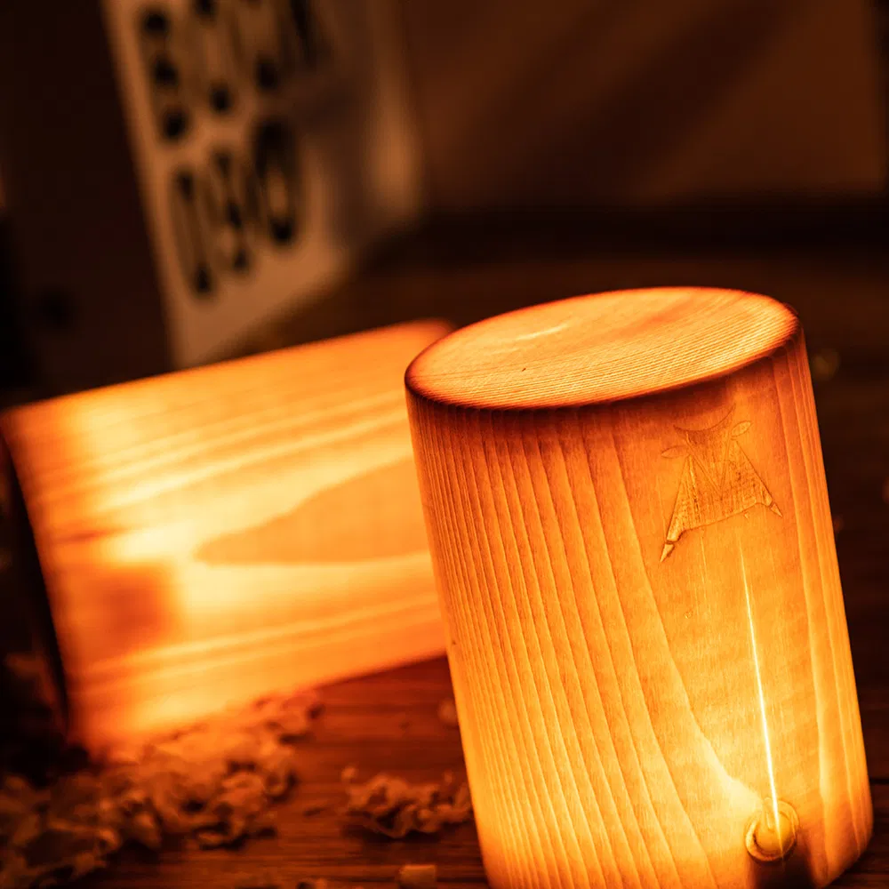 Smart Bar Mood Night Light Natural Solid Wood Lamp
