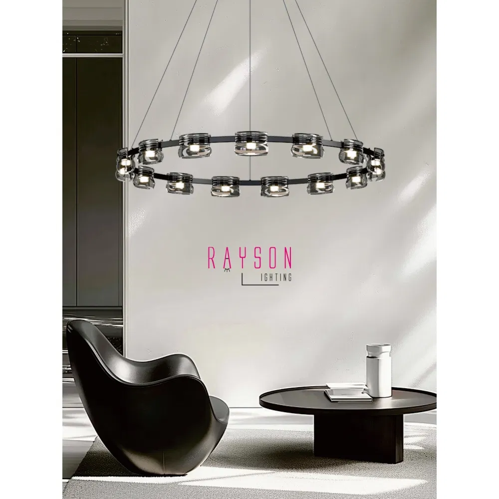 Contemporary Luxury Decorative Glass Pendant Lamp with Indoor CCT LED Creative Chandelier for Living Room and Restaurant Modern Spaces (5115)