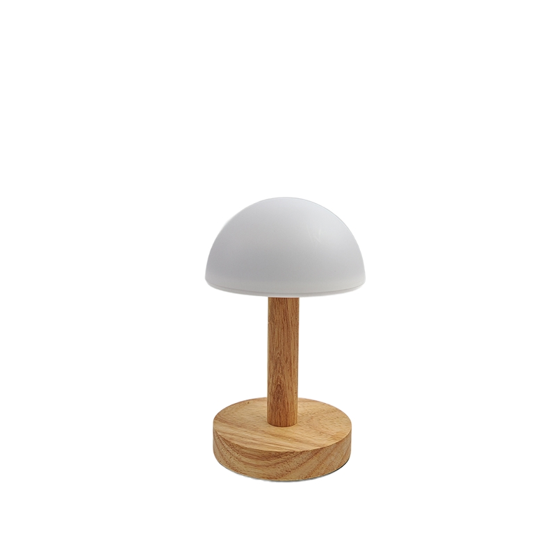 Wood Base Mushroom Shapped Color Changing RGB Desk Lamp for Mood Lighting
