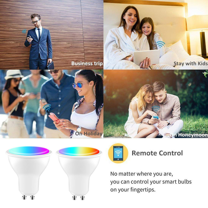 Smart Zigbee GU10 Light Bulb Spotlight RGB+CCT 100-240V 5W Dimmable LED Lights Smart Home Voice Control Alexa Google Home Lamps