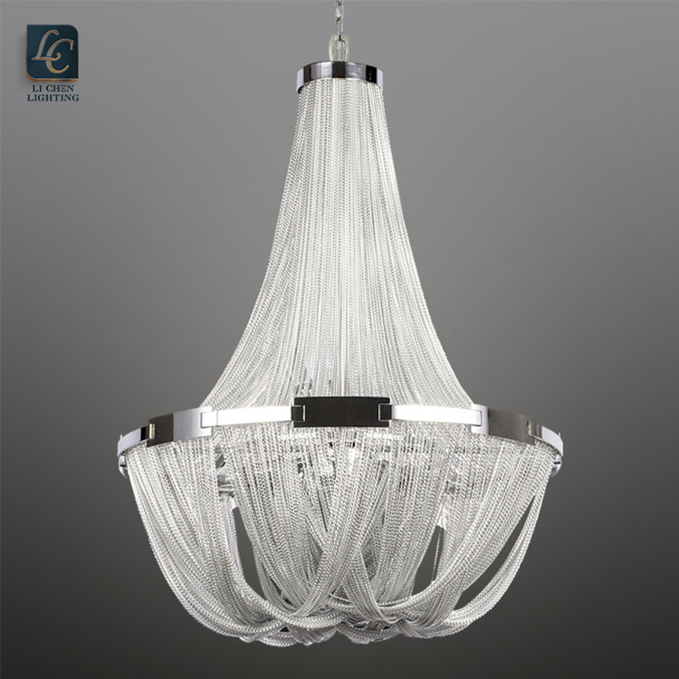 Modern Handmade Aluminum Chain Chandelier Iron Loft Light Pendant Lamp