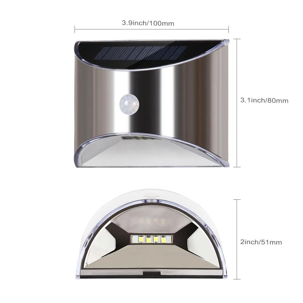 Stainless Steel Step Light Solar Garden Decorative Wall Lamp